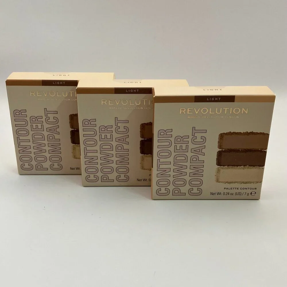 Revolution Face Powder Contour Compact Light Contouring palette 0.24 OZ 3 Pieces